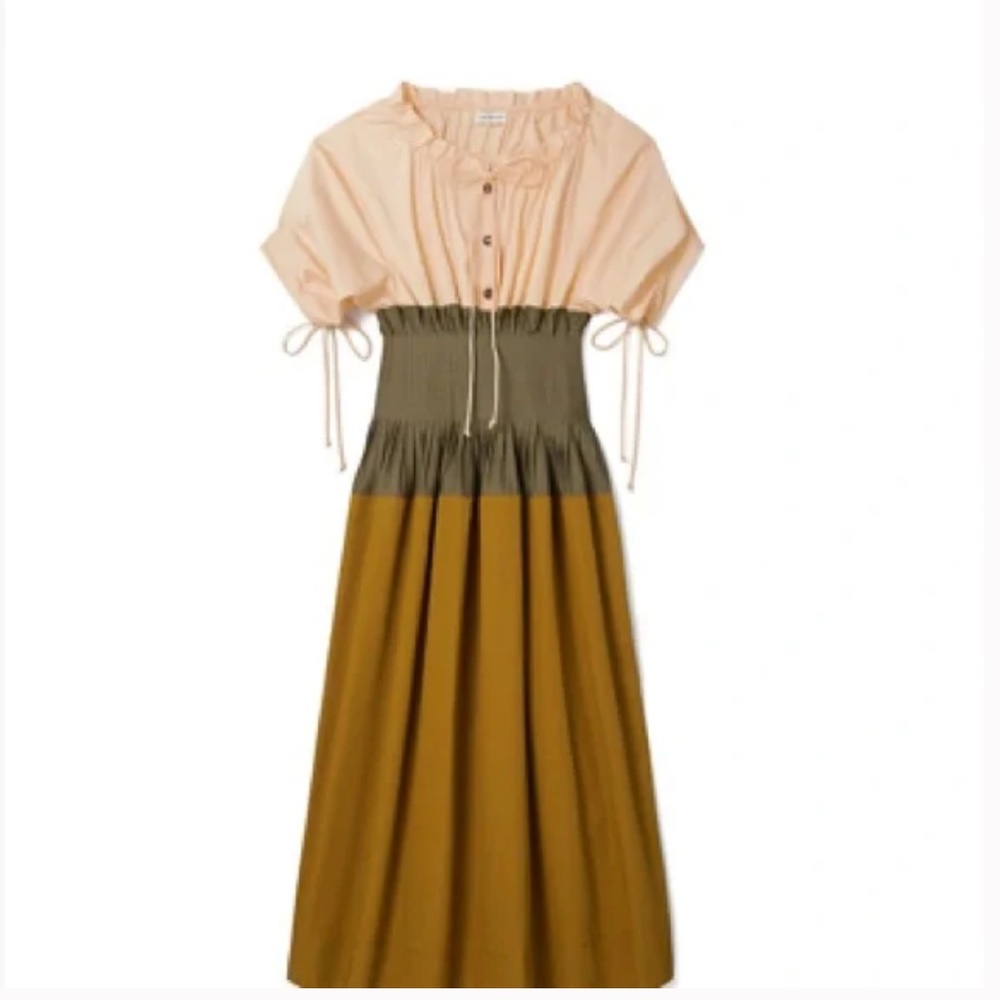 Tory Burch Off Shoulder Poplin Midi dress, 00, GD1113 - Picture 2 of 7